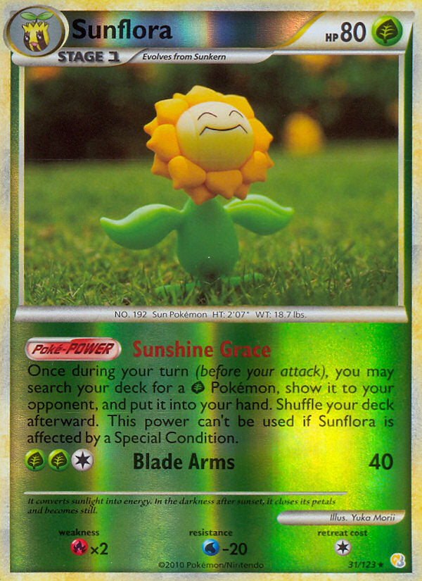 HeartGold SoulSilver Sunflora #31/123 reverse holo